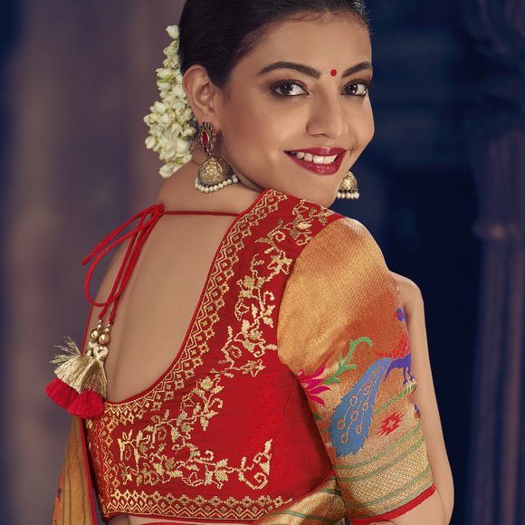 JHEAPS GORGEOUS BRIGHT WHITE BOLLYWOOD STYLE PAITHANI SILK SAREE - Picture 3 of 4